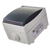 Выключатель кнопочный для открытой установки ИЭК ФОРС ВСк20-1-0-ФСр IP54 серый