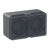 Двойная розетка SE AtlasDesign 2П+3 со шторками открытой установки Profi54 16А 250В IP54 антрацит