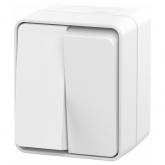 Двухклавишный выключатель открытой установки SE AtlasDesign Profi54 10A IP54 белый