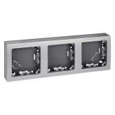 Рамка Simon 73 Loft 3 поста вертикальный 75х217 мм, алюминий