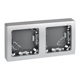 Рамка Simon 73 Loft 2 поста горизонтальный 75х146 мм, алюминий