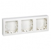 Рамка Simon 73 Loft 3 поста горизонтальный 75х217 мм, белый