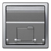 Адаптер Simon 73 Loft на 1 коннектор RJ45(12) наклонный с вкладышем в комплекте, алюминий