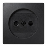 Накладка на розетку без заземления, с защитными шторками Simon 73 Loft, графит