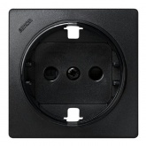 Накладка на розетку c заземлением, с защитными шторками Simon 73 Loft, графит