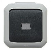 Переключатель перекрёстный одноклавишный с прозрачной линзой ABB Variant+ IP54 серый