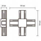 Коннектор JazzWay PTR CX-GR серый X - образный