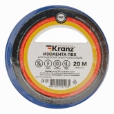 Изолента ПВХ Kranz 15мм х 20м толщина 0,13 синяя [уп.10шт]