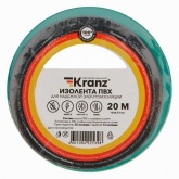 Изолента ПВХ Kranz 15мм х 20м толщина 0,13 зеленая [уп.10шт]