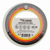 Изолента ПВХ Kranz 15мм х 20м толщина 0,13 белая [уп.10шт]