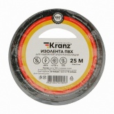 Изолента ПВХ Kranz 19мм х 25м толщина 0,13 серая [уп.5шт]
