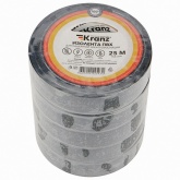 Изолента ПВХ Kranz 19мм х 25м толщина 0,13 черная [уп.5шт]