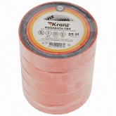 Изолента ПВХ Kranz 19мм х 25м толщина 0,13 красная [уп.5шт]