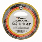 Изолента ПВХ Kranz 19мм х 25м толщина 0,13 желтая [уп.5шт]