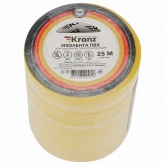 Изолента ПВХ Kranz 19мм х 25м толщина 0,13 желтая [уп.5шт]