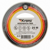 Изолента ПВХ Kranz 19мм х 25м толщина 0,13 белая [уп.5шт]