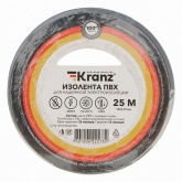 Изолента ПВХ Kranz 15мм х 25м толщина 0,13 серая [уп.5шт]