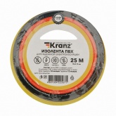 Изолента ПВХ Kranz 15мм х 25м толщина 0,13 желто-зеленая [уп.5шт]
