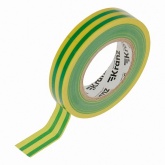 Изолента ПВХ Kranz 15мм х 25м толщина 0,13 желто-зеленая [уп.5шт]