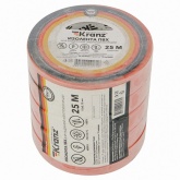 Изолента ПВХ Kranz 15мм х 25м толщина 0,13 красная [уп.5шт]