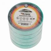 Изолента ПВХ Kranz 15мм х 25м толщина 0,13 зеленая [уп.5шт]