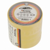 Изолента ПВХ Kranz 15мм х 25м толщина 0,13 желтая [уп.5шт]