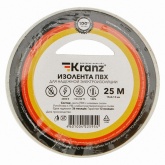 Изолента ПВХ Kranz 15мм х 25м толщина 0,13 белая [уп.5шт]