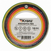 Изолента ПВХ Kranz 15мм х 10м толщина 0,13 желто-зеленая [уп.10шт]