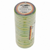 Изолента ПВХ Kranz 15мм х 10м толщина 0,13 желто-зеленая [уп.10шт]