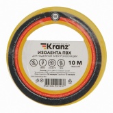 Изолента ПВХ Kranz 15мм х 10м толщина 0,13 желтая [уп.10шт]