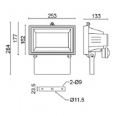 Прожектор Foton FL-2016-1 под лампу 2xE27 черный