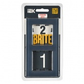 Рамка на 2 поста ИЭК BRITE стекло маренго матовый (РУ-2-2-Бр)