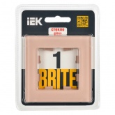 Рамка на 1 пост ИЭК BRITE стекло персиковый матовый (РУ-1-2-БрП)