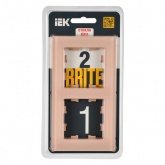Рамка на 2 поста ИЭК BRITE стекло персиковый матовый (РУ-2-2-БрП)