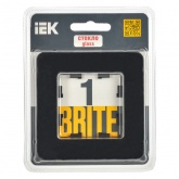 Рамка на 1 пост ИЭК BRITE стекло черный (РУ-1-2-Бр)