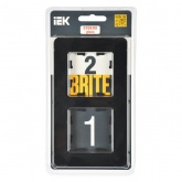 Рамка на 2 поста ИЭК BRITE стекло черный (РУ-2-2-Бр)