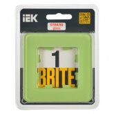 Рамка на 1 пост ИЭК BRITE стекло эко грин RE (РУ-1-2-Бр)