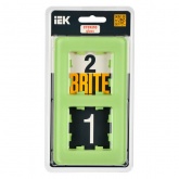 Рамка на 2 поста ИЭК BRITE стекло эко грин RE (РУ-2-2-Бр)