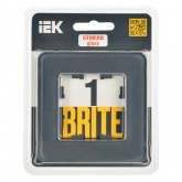Рамка на 1 пост ИЭК BRITE стекло графит RE (РУ-1-2-Бр)