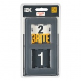 Рамка на 2 поста ИЭК BRITE стекло графит RE (РУ-2-2-Бр)