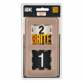 Рамка на 2 поста ИЭК BRITE стекло дымчатый RE (РУ-2-2-Бр)