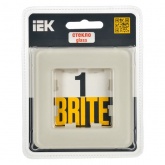 Рамка на 1 пост ИЭК BRITE стекло песчаный RE (РУ-1-2-Бр)