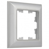 Рамка на 1 пост ИЭК BRITE пластик алюминий/алюминий (РУ-1-Бр)