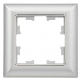 Рамка на 1 пост ИЭК BRITE пластик алюминий/алюминий (РУ-1-Бр)