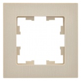 Рамка на 1 пост ИЭК BRITE пластик бежевый рифленый (РУ-1-Бр)