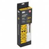 Удлинитель ИЭК Modern У03В 3 розетки 2P+E шторки выключатель кабель 2м 3х1мм2 16А/250В USBх3 белый