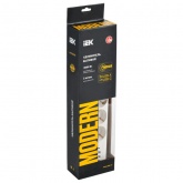 Удлинитель ИЭК Modern У03В 5 розеток 2P+E шторки выключатель кабель 2м 3х1 мм2 16А/250В USBх4 белый