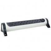 Колодка электрическая на 5 розеток 2P+E с выключателем и поворотным основанием бело-черная Legrand