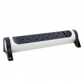 Колодка электрическая на 4 розетки 2P+E с выключателем и поворотным основанием бело-черная Legrand