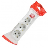 Колодка электрическая Makel на 3 розетки 16А с заземлением и выключателем белая